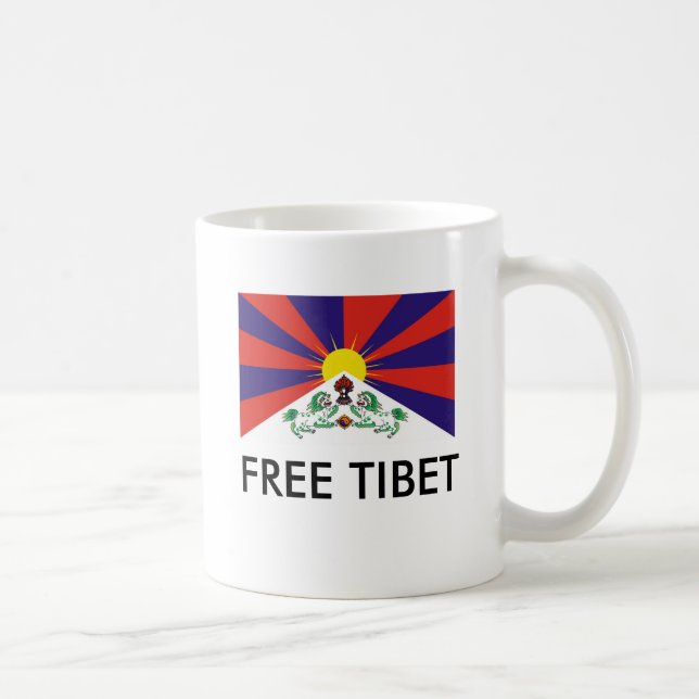 Tibetanische Flagge, FREIES TIBET Kaffeetasse (Rechts)