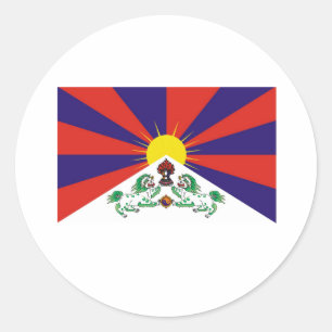 TIBETANISCHE FLAGGE RUNDER AUFKLEBER