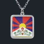 Tibetanische Flagge Versilberte Kette<br><div class="desc">Verwendet als Symbol der tibetanischen Unabhängigkeitsbewegung seit den sechziger Jahren.</div>