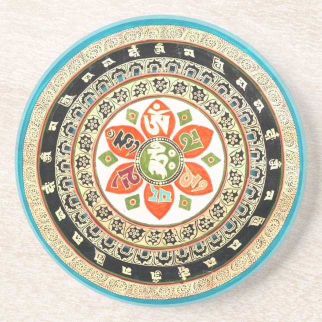 Tibetanische Mandala-Kunst Untersetzer (Vorne)
