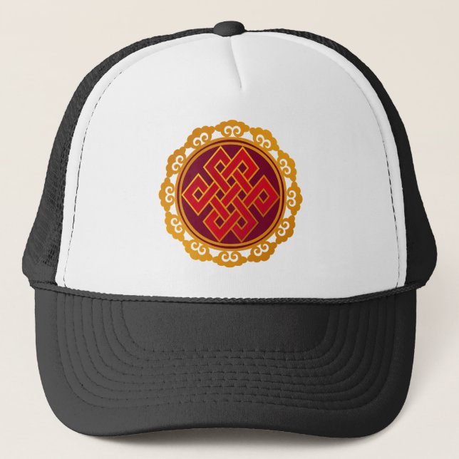 Tibetanischer Karma-Buddhismus-ewiger Knoten Truckerkappe (Vorderseite)