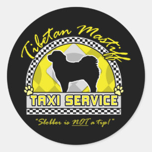 Tibetanischer Mastiff-Taxi-Service Runder Aufkleber
