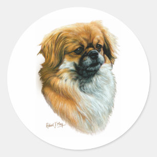 Tibetanischer Spaniel Runder Aufkleber