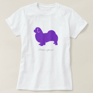 Tibetanischer Spaniel-T - Shirt (lila Silhouette)