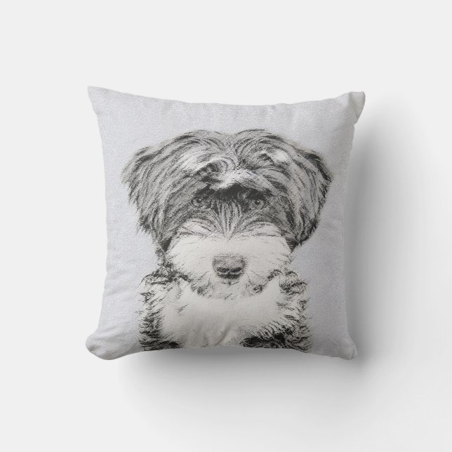 Tibetanischer Terrier-Malerei - niedliche Kissen (Vorderseite)