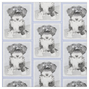 Tibetanischer Terrier-Malerei - niedliche Stoff