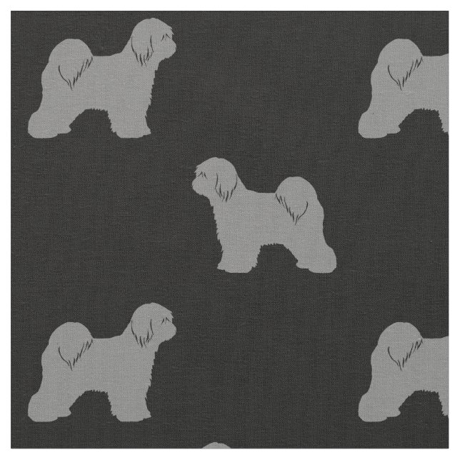 Tibetanischer Terrier-Silhouette-Muster Stoff (Nahaufnahme)