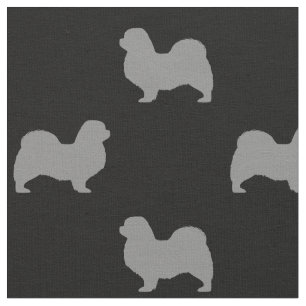 Tibetanisches Spaniel-Silhouette-Muster Stoff