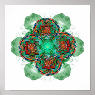 Tibetanisches Tantric Mandala-Plakat Poster
