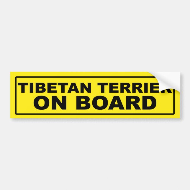 Tibetanisches Terrier an Bord Autoaufkleber (Vorne)