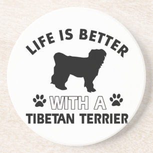 Tibetanisches Terrier-Hundezuchtentwürfe Untersetzer