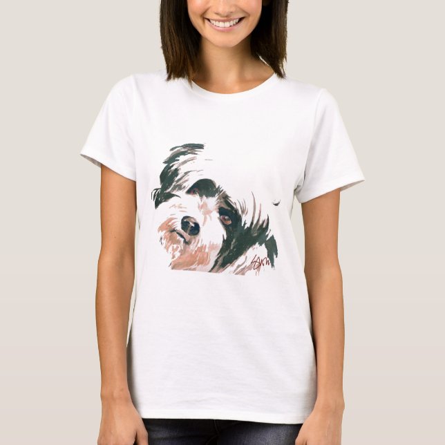 Tibetanisches Terrier-Porträt T-Shirt (Vorderseite)