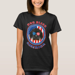 Tibeter Mastiff Dog Bless America Flag Patriotic 4 T-Shirt