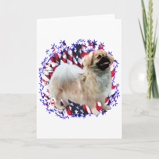 Tibeter Spaniel Patriot Karte (Vorderseite)