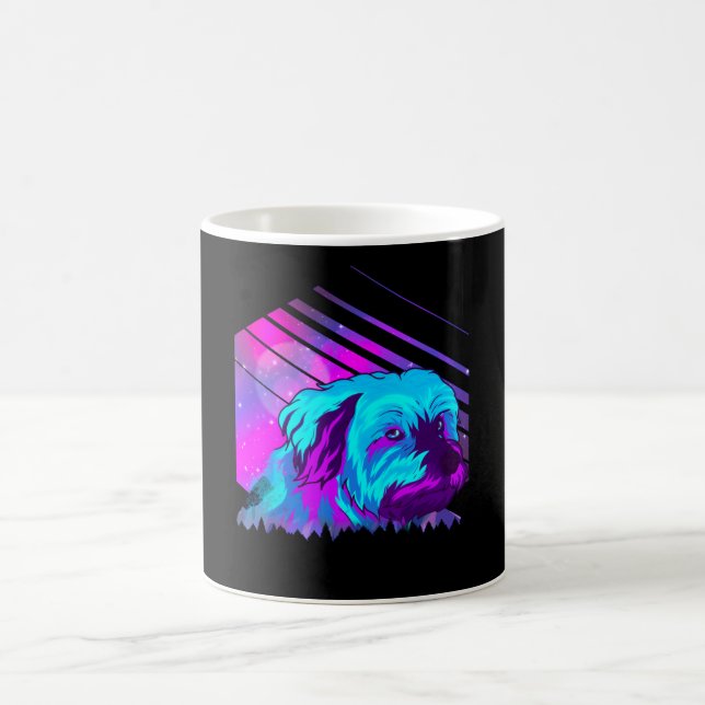 Tibeter Terrier im modernen Stil Kaffeetasse (Mittel)