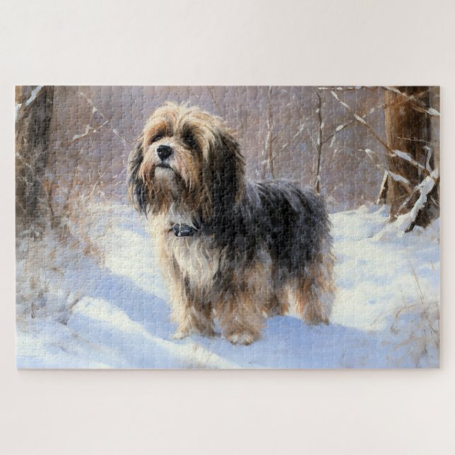 Tibeter Terrier Let It Snow Weihnachten (Horizontal)