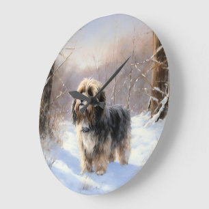 Tibeter Terrier Let It Snow Weihnachten Große Wanduhr