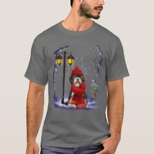 Tibeter Terrier Santa Snow Weihnachtsfest Winter T-Shirt