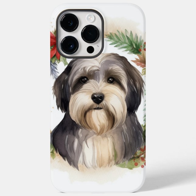Tibeter Terrier Weihnachtskranz Festliche Jungfrau Case-Mate iPhone 14 Pro Max Hülle (Rückseite)