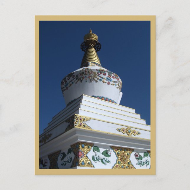 tibetisch-buddhistische Stupa in Dzongsar Shedra Postkarte (Vorderseite)