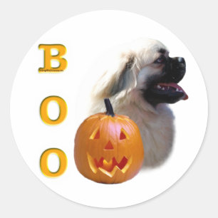 Tibetisch-Spaniel Boo Runder Aufkleber