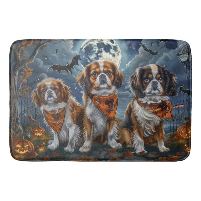 Tibetisch-Spaniel Halloween Spooky Badematte (Vorderseite)