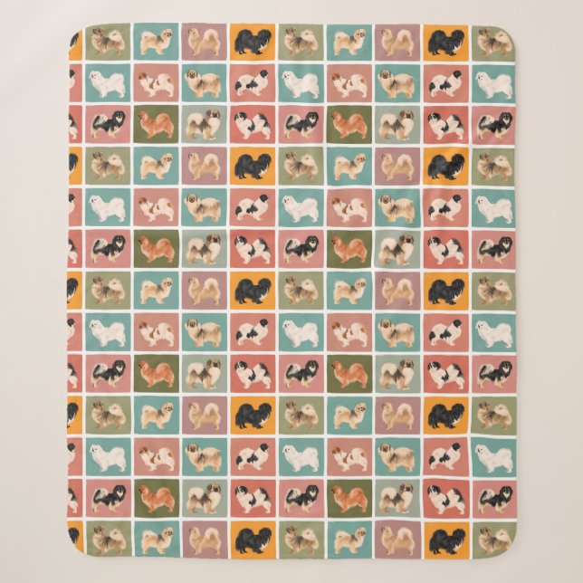 Tibetisch-Spanisch Mehrfarbig Sherpa Blanket Sherpadecke (Vorderseite)