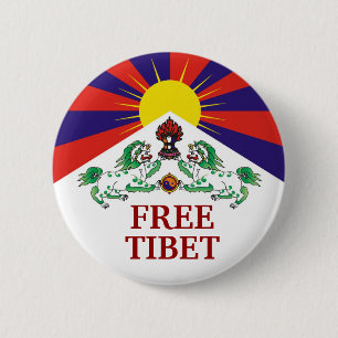 Tibetische Flagge, FREI, TIBET Button