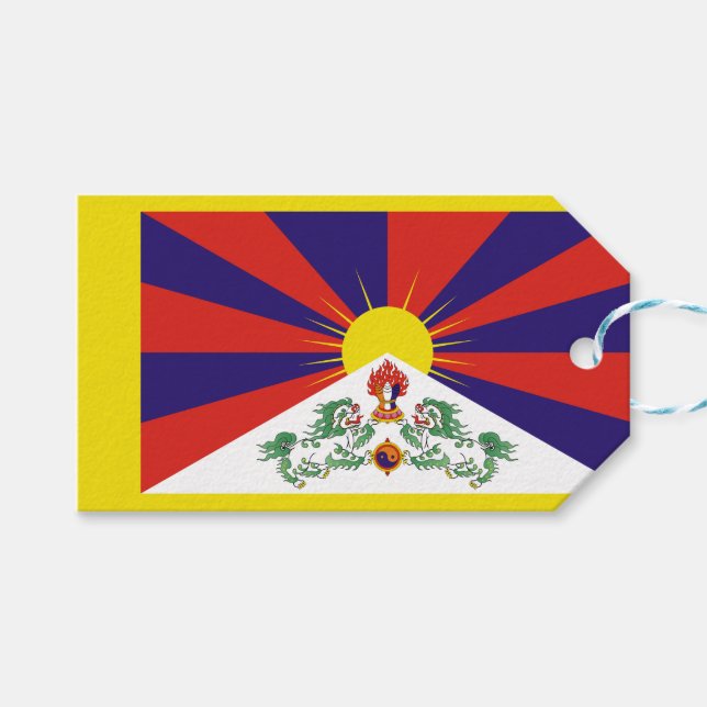 tibetische Flagge (Tibet) Geschenkanhänger (Vorderseite (Horizontal))