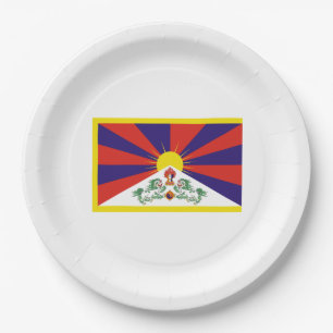 tibetische Flagge (Tibet) Pappteller