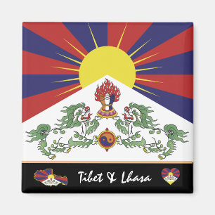 tibetische Flagge & Tibet - Reise Himalaya/Lhasa Magnet