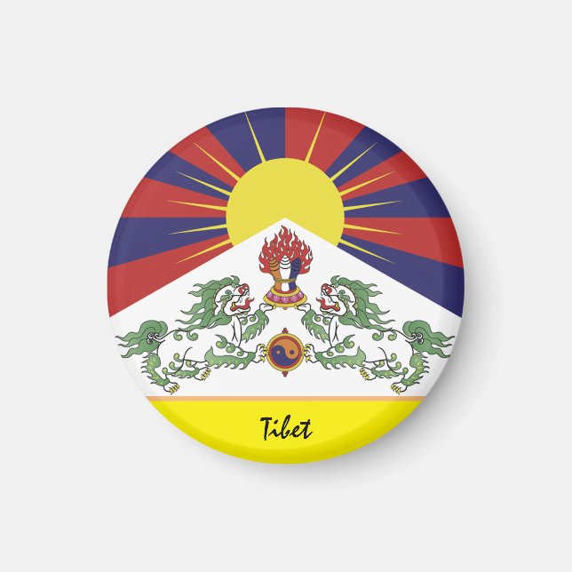 tibetische Flagge & Tibet - Reise Himalaya/Lhasa Magnet (Vorne)