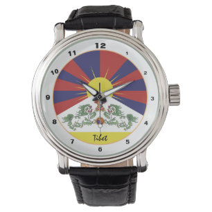 tibetische Flagge & Tibet-trendige Mode / Design-U Armbanduhr