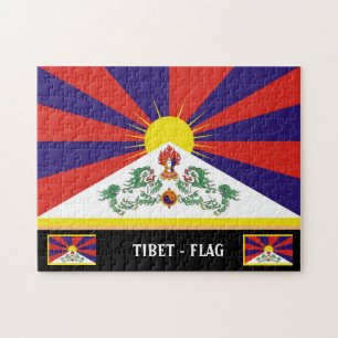 tibetische Flagge und tibetisches Land / Tibet und