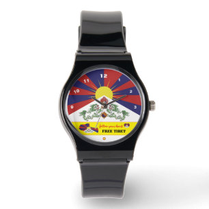 Tibetische Flaggenüberwachung, Tibet-Karte, Mode / Armbanduhr
