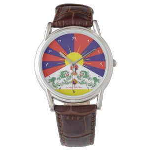 tibetische Flaggenüberwachung - Zeit für Tibet u Armbanduhr