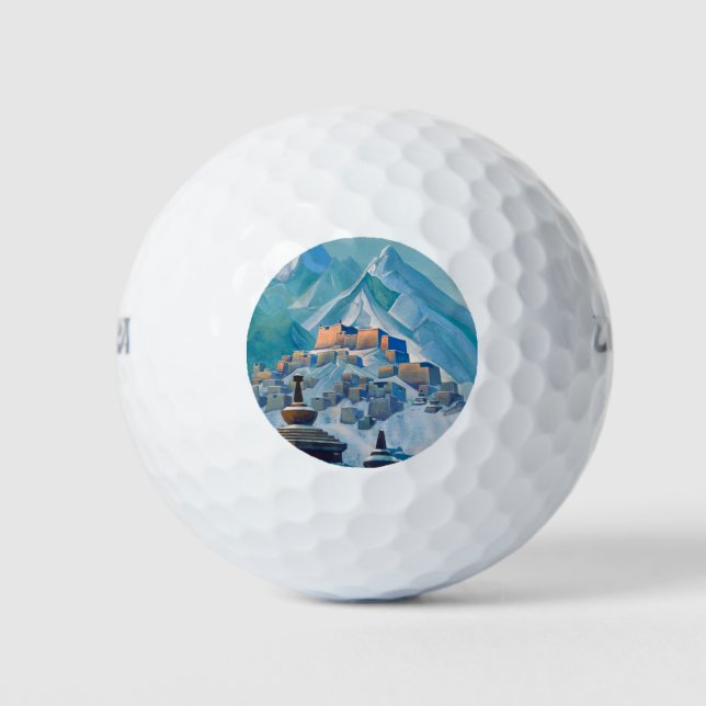 tibetische Landschaft im Himalaya-Gebirge Golfball (Vorderseite)