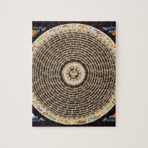 Tibetische Mandala-Kunst (Schwarz & Gold)