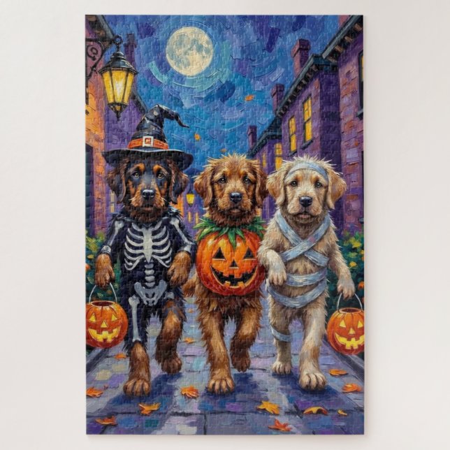 Tibetische Mastiff-Hunde zu Halloween-Kostümen (Vertikal)