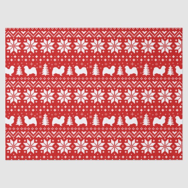 Tibetische spanische Silhouetten Weihnachtsmuster Seidenpapier (Vorderseite)