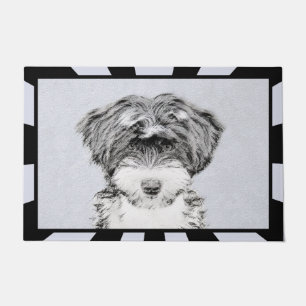 Tibetische Terrier-Malerei - Niedliche Hundekunst Fußmatte