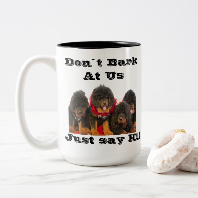 Tibetischer Mastiff-Cup Zweifarbige Tasse (Mit Donut)