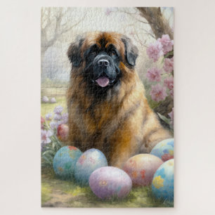 Tibetischer Mastiff Hund mit Ostereier Urlaub
