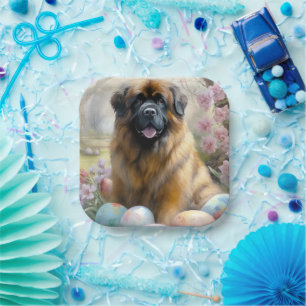 Tibetischer Mastiff Hund mit Ostereier Urlaub Pappteller