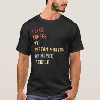 Tibetischer Mastiff Retro Hund und Kaffee T-Shirt