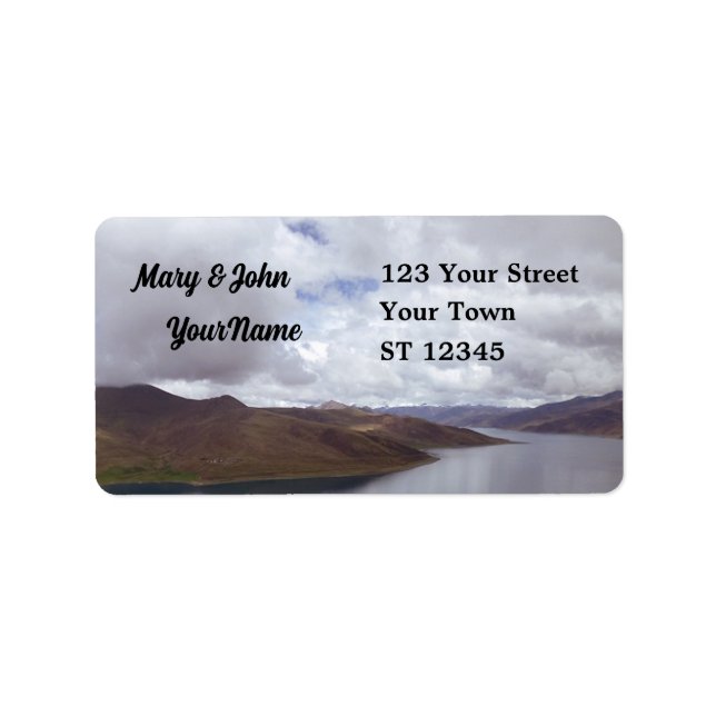 Tibetischer See Adressaufkleber (Vorne)