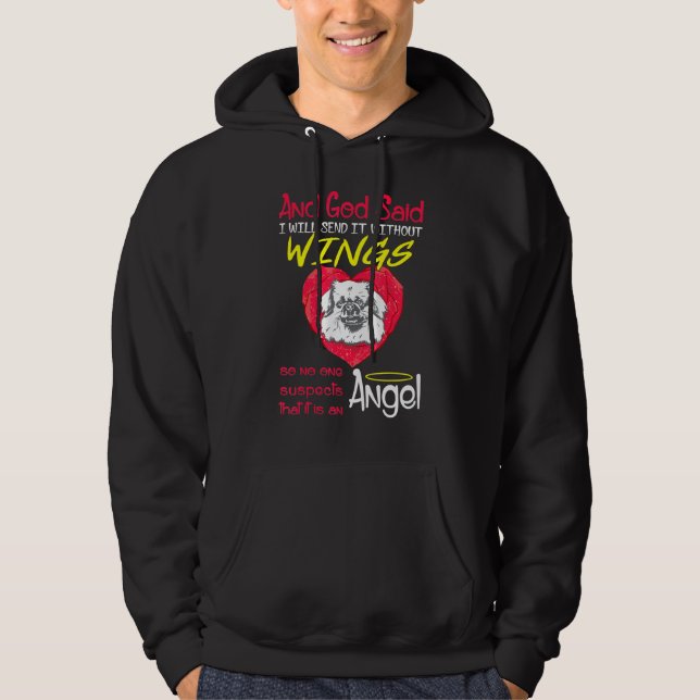 Tibetischer Spaniel Angel ohne Flügel Hoodie (Vorderseite)