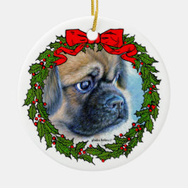 Tibetischer Spaniel, der von Glenda S. Harlan Geze Keramik Ornament
