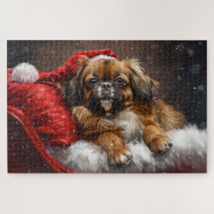 Tibetischer Spaniel Hund Weihnachtsfestlich