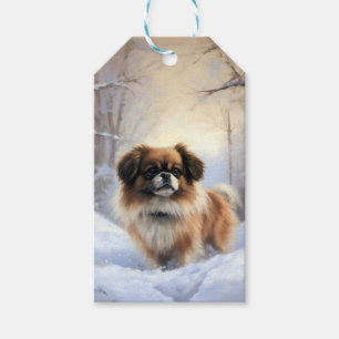 Tibetischer Spaniel Lass es schneien Weihnachten Geschenkanhänger